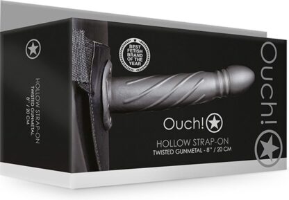 Ouch! Twisted Hollow Strap-on 8" 20cm Gunmetal - Image 2