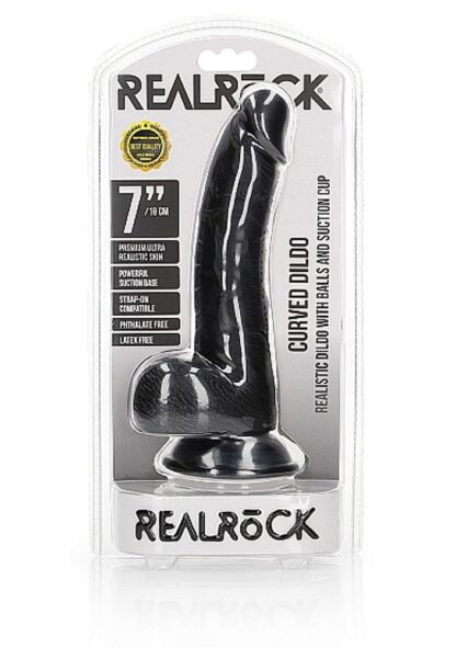RealRock Curved Realistic Dildo Balls Suction Cup 7" - Image 2
