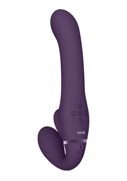 VIVE Ai Dual Vibrating & Air Wave Tickler Strapless Strapon Purple - Image 2
