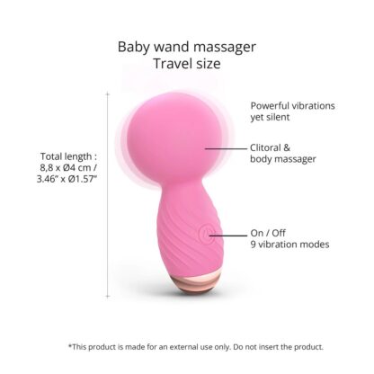 Love to Love Itsy Bitsy Mini Wand Vibrator Pink - Image 2