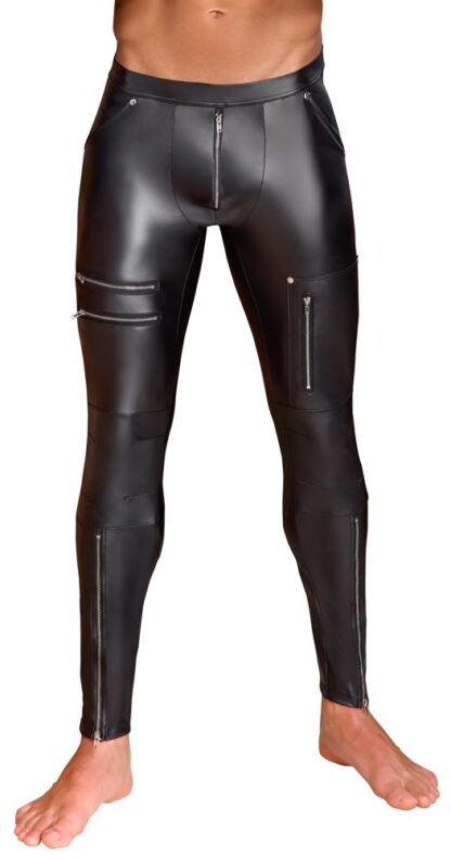 NEK Narrow Matte Look Trousers with Zips 2140314 Black - Image 2