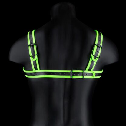 Ouch! Glow in the Dark Buckle Bulldog S/M svítící pánský kožený postroj - Image 2