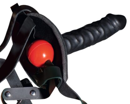 ZADO Leather Head Harness with Dildo - Image 2